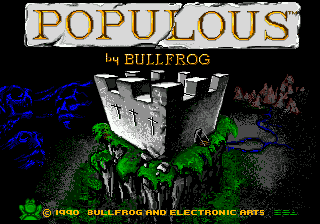 Populous title screen for Sega Mega Drive